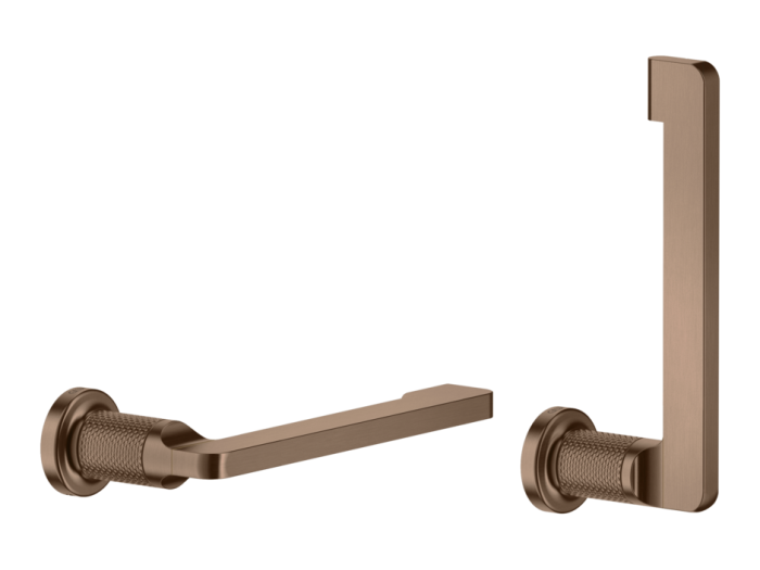 На изображении товар Бумагодержатель Gessi Inciso, настенный, без крышки, цвет Copper Brushed PVD от официального представителя в Москве