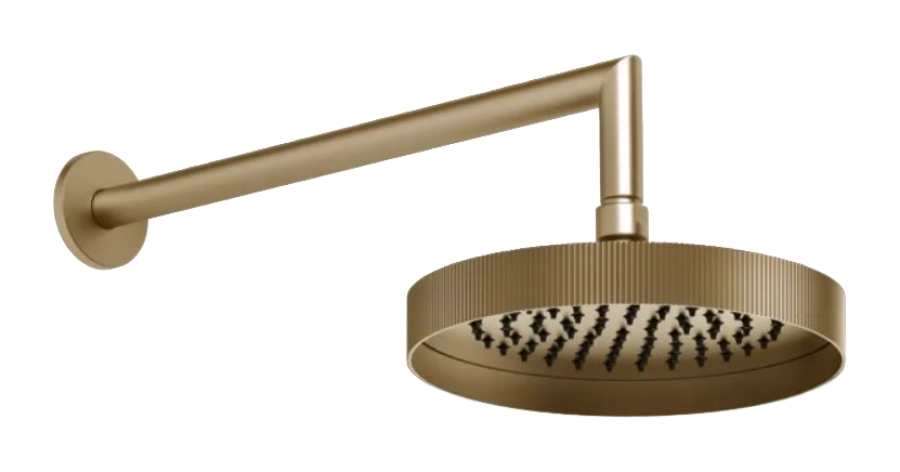 Верхний душ Gessi Ingranaggio, Ø218 мм, шарнирный, Н-166 мм, цвет Warm Bronze Brushed PVD
