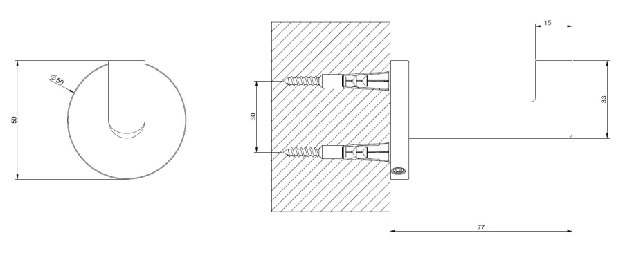 Крючок Gessi Tondo Accessories, настенный, Ø50 мм, цвет Warm Bronze Br. PVD - изображение 1
