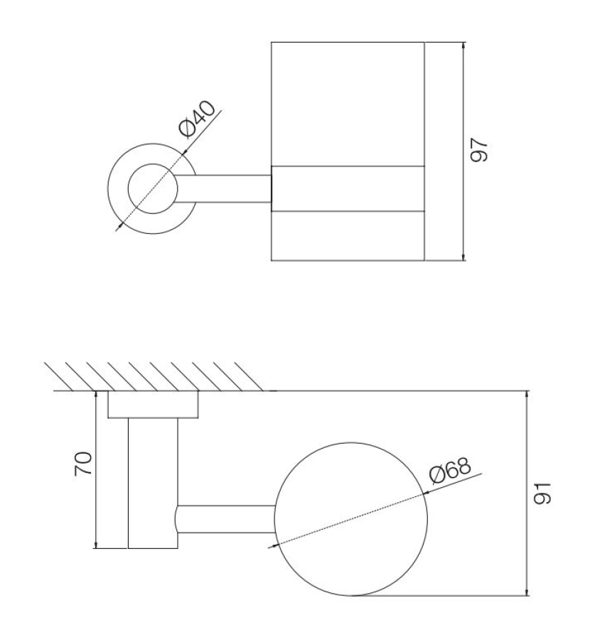 Стакан Carlo Frattini Rotola, с настенным держателем, из матового стекла, цвет хром - изображение 1
