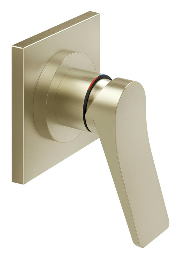 Смеситель Gessi Rilievo, настенный, на 1 выход, внешняя часть, цвет Brass Brushed PVD