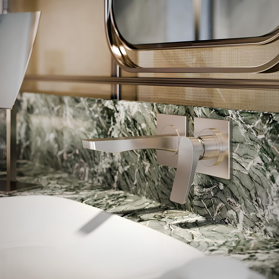 Смеситель Gessi Rilievo, настенный, на 1 выход, внешняя часть, цвет Brass Brushed PVD - изображение 1