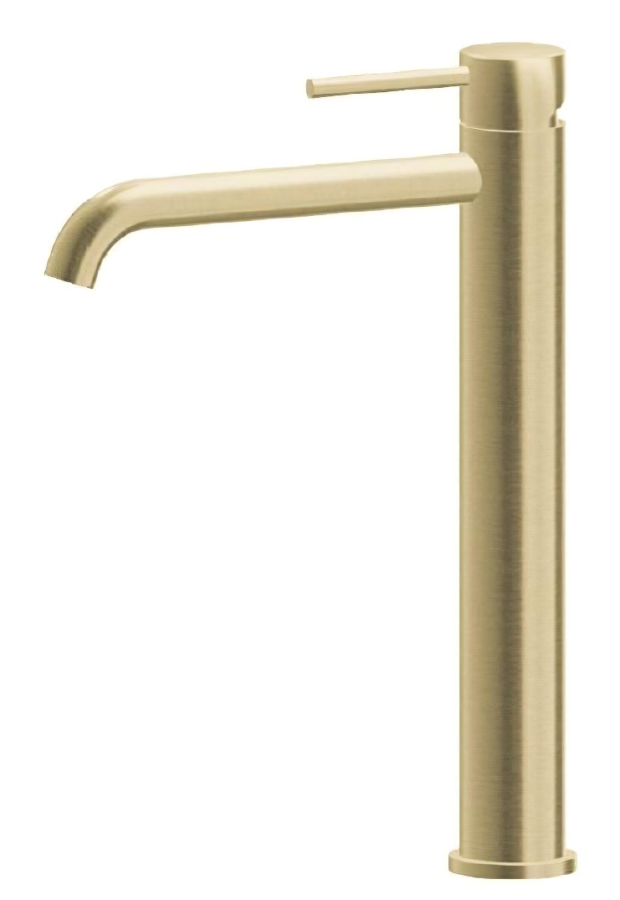 Смеситель для раковины Newform X-steel 316, H321 мм, однорычажный, на 1 отверстие, без донного клапана, цвет PVD Brushed Pale gold