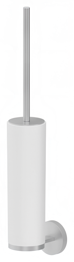 Ёршик для унитаза Newform X-steel 316, колба белая керамика, настенный держатель, цвет Stainless Steel