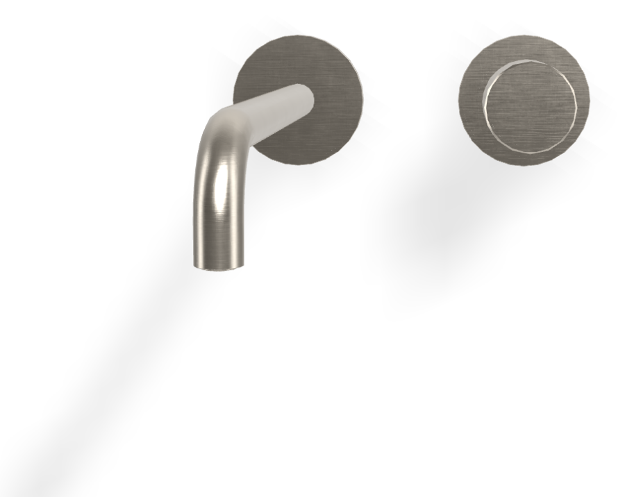 Смеситель для раковины Carlo Frattini Spillo Tech, ручка X Collection, настенный, с донным клапаном Click-Clack, излив 250 мм, внешняя часть, цвет никель брашированный - изображение 1