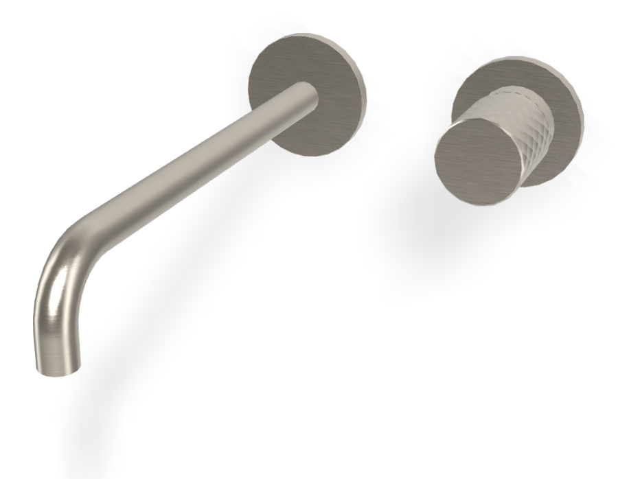 Смеситель для раковины Carlo Frattini Spillo Tech, ручка X Collection, настенный, с донным клапаном Click-Clack, излив 250 мм, внешняя часть, цвет никель брашированный