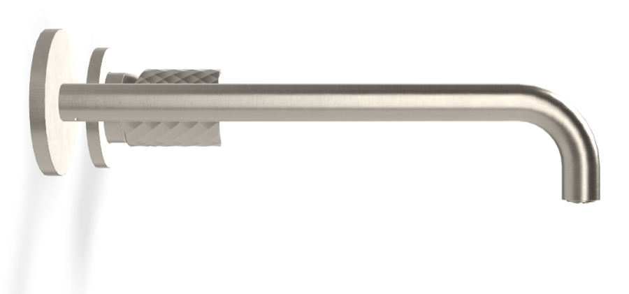 Смеситель для раковины Carlo Frattini Spillo Tech, ручка X Collection, настенный, с донным клапаном Click-Clack, излив 250 мм, внешняя часть, цвет никель брашированный - изображение 2