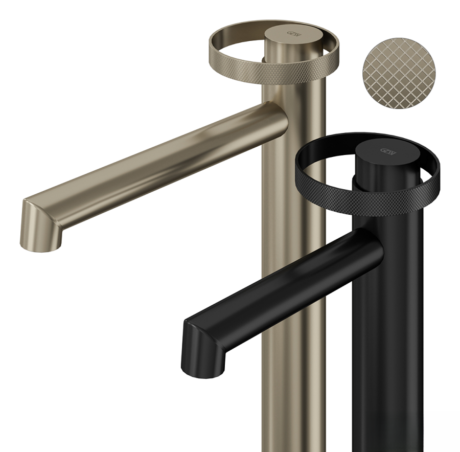Смеситель для раковины Gessi Anello, высокий, длинный излив, цвет Matte Black - изображение 1