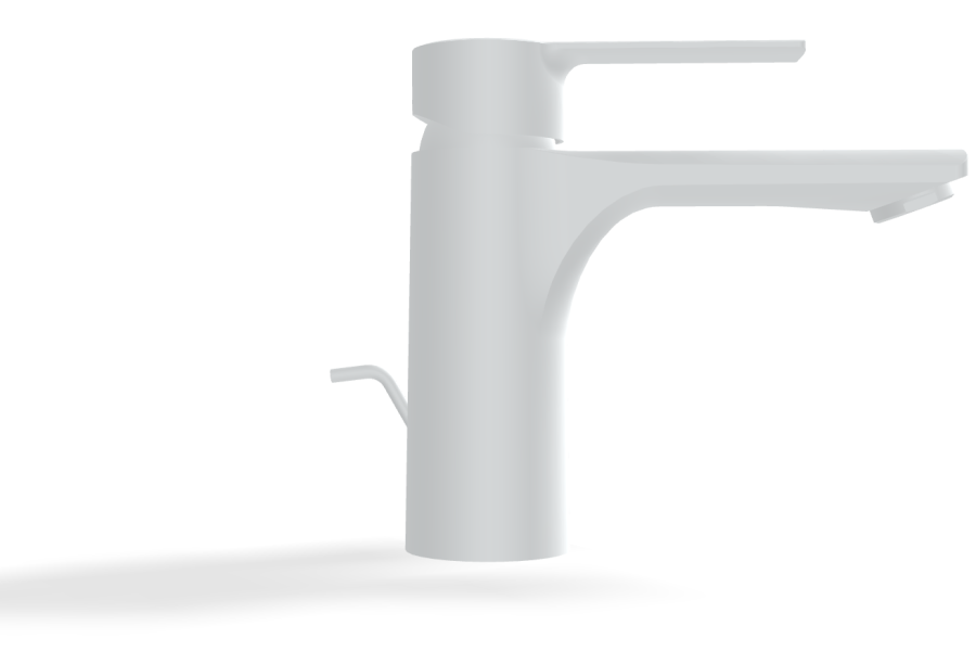 Смеситель для раковины Carlo Frattini Mast, однорычажный, с донным клапаном Click-Clack, 2 гибкими шлангами, Н-146 мм, цвет белый матовый - изображение 2