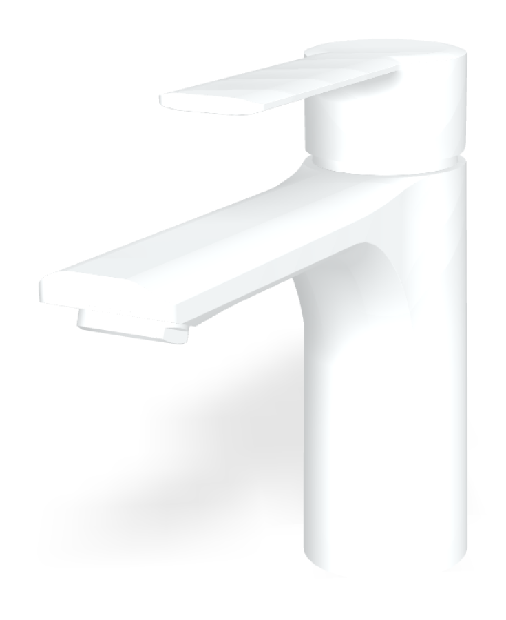 Смеситель для раковины Carlo Frattini Mast, однорычажный, с донным клапаном Click-Clack, 2 гибкими шлангами, Н-146 мм, цвет белый матовый