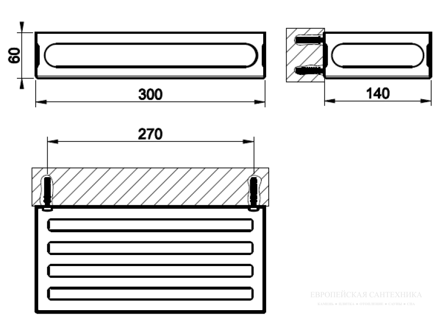 Полка Gessi Rilievo, настенная, цвет Chrome - изображение 1