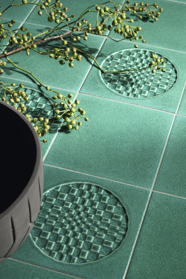 Iris ceramica Керамическая плитка BDA Citta di Faenza Geo verde decor glossy 15x15 - изображение 6