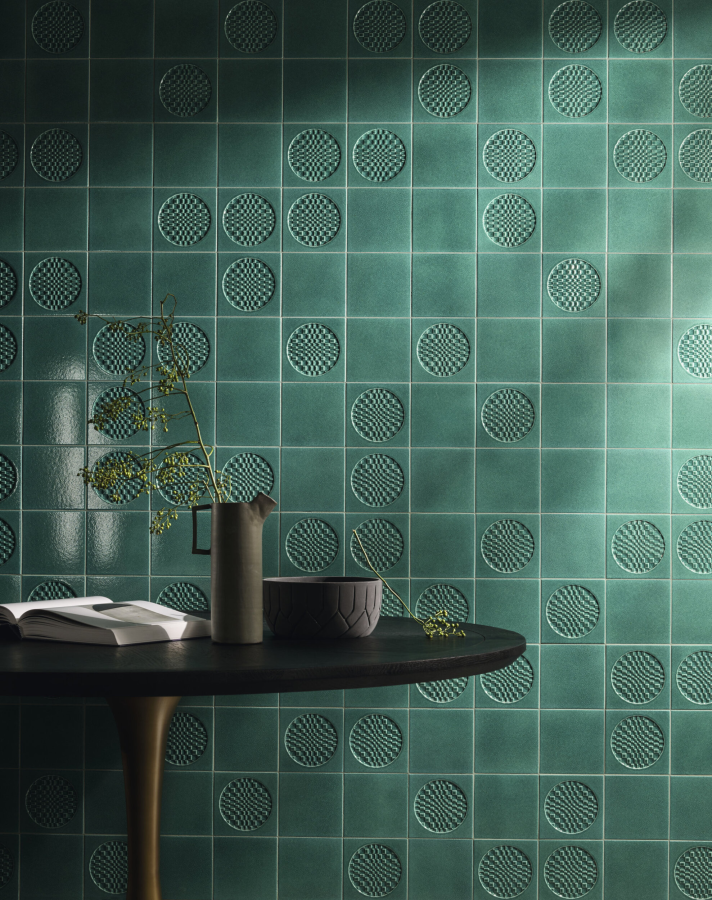 Iris ceramica Керамическая плитка BDA Citta di Faenza Geo verde decor glossy 15x15 - изображение 7