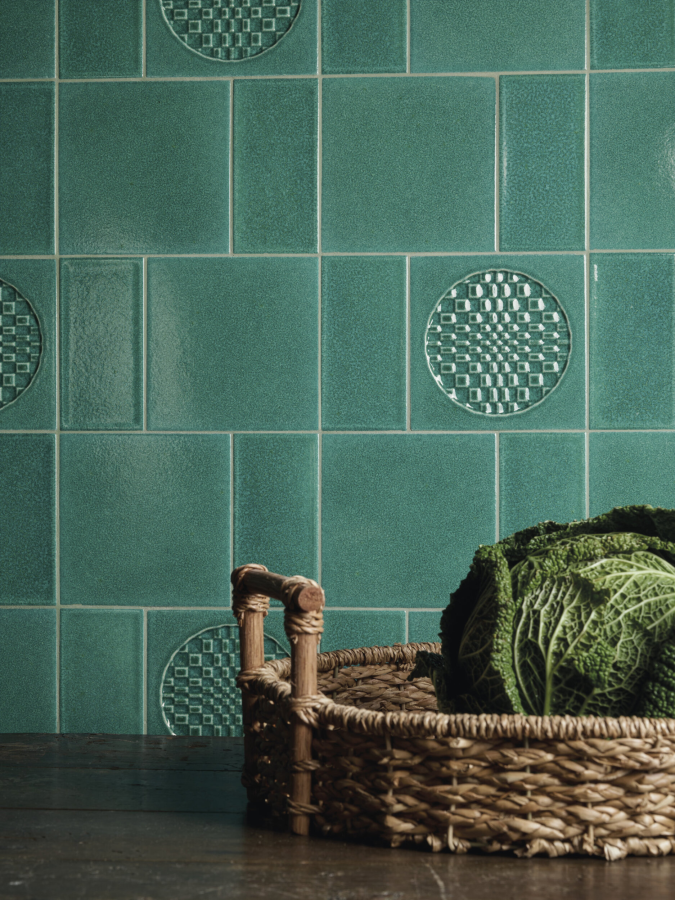 Iris ceramica Керамическая плитка BDA Citta di Faenza Geo verde decor glossy 15x15 - изображение 4