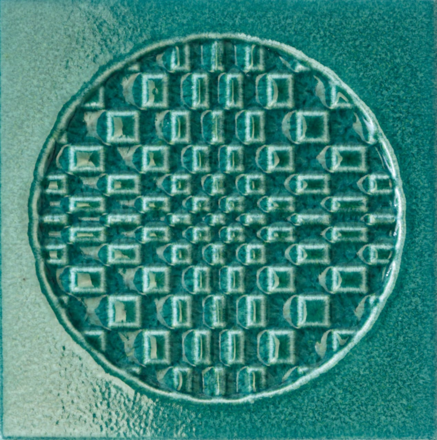 Iris ceramica Керамическая плитка BDA Citta di Faenza Geo verde decor glossy 15x15