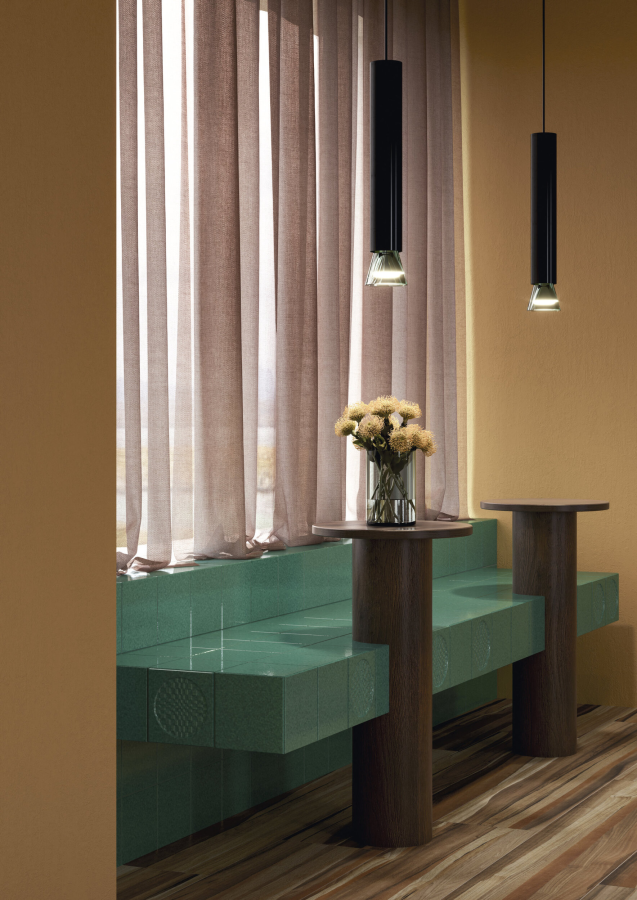 Iris ceramica Керамическая плитка BDA Citta di Faenza Geo verde decor glossy 15x15 - изображение 8