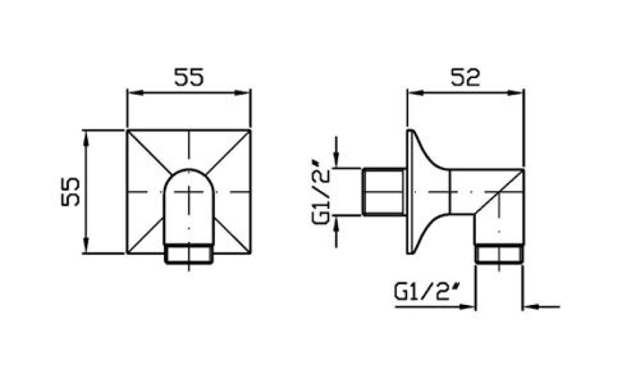 Шланговое подсоединение Zucchetti Bellagio, настенное, цвет хром - изображение 1