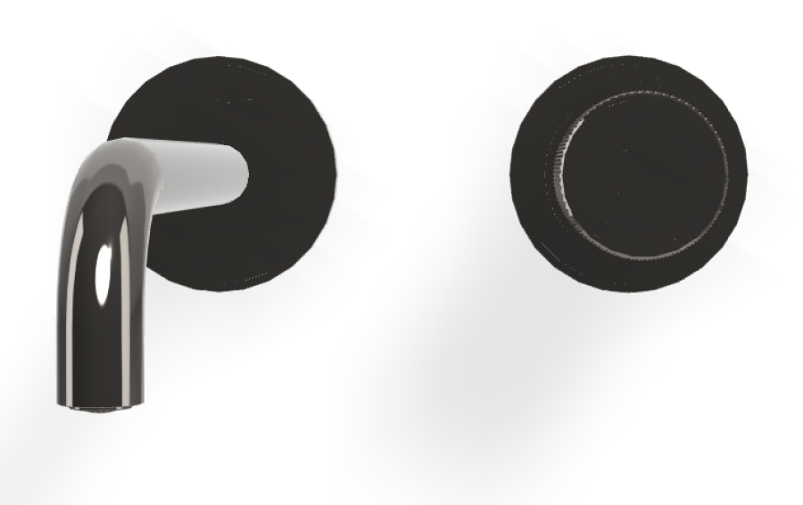 Смеситель для раковины Carlo Frattini Spillo Tech, ручка G Collection, настенный, с донным клапаном Click-Clack, излив 200 мм, внешняя часть, цвет чёрный хром - изображение 1