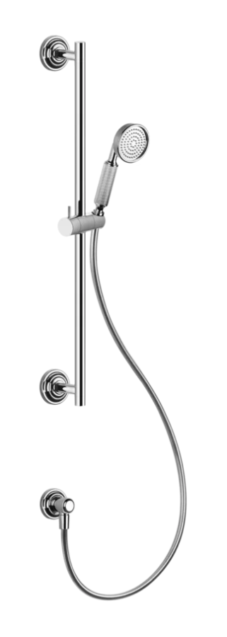 Душевой гарнитур Gessi Venti20, штанга с душевой лейкой, шлангом, выводом воды, цвет Chrome