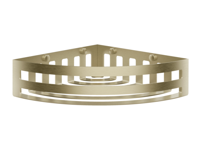 На изображении товар Полка угловая Gessi Rilievo, настенная, цвет Brass Brushed PVD от официального представителя в Москве