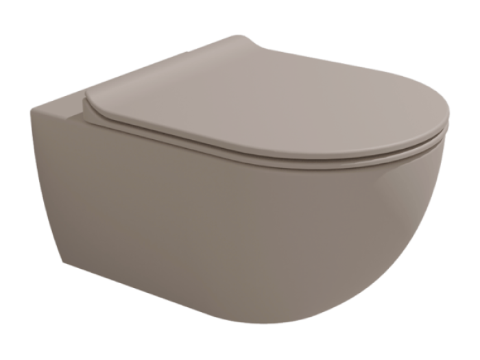 На изображении товар Унитаз Flaminia App, подвесной, 540x360 мм, с бесшумной системой смыва gosilent, цвет Argilla от официального представителя в Москве