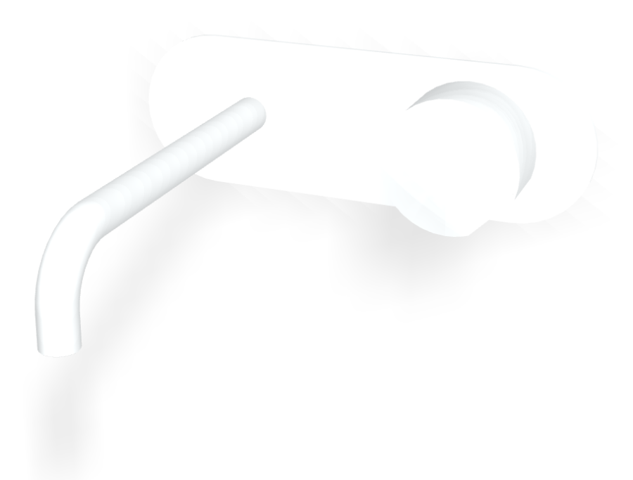 Смеситель для раковины Carlo Frattini SO, настенный, без ручки, с донным клапаном Click-Clack, излив 200 мм, внешняя часть, цвет белый матовый