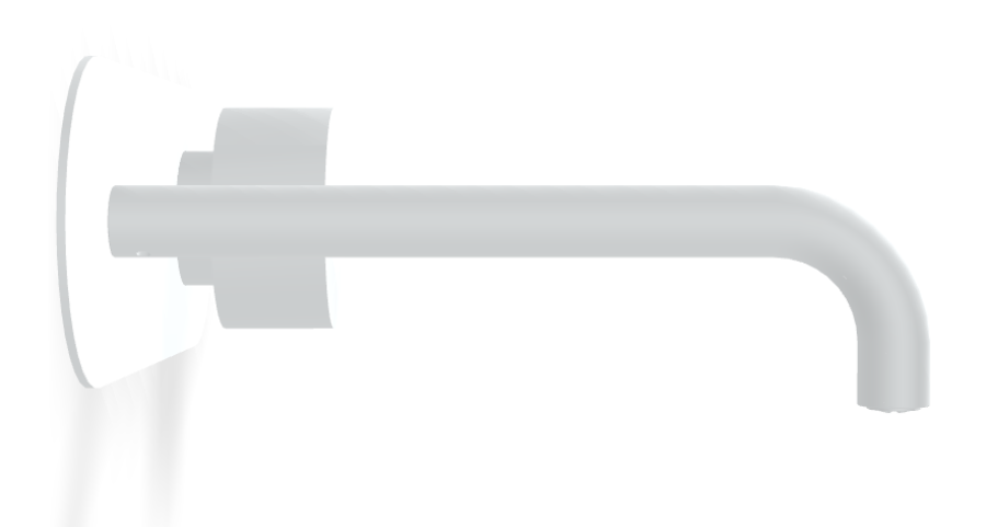 Смеситель для раковины Carlo Frattini SO, настенный, без ручки, с донным клапаном Click-Clack, излив 200 мм, внешняя часть, цвет белый матовый - изображение 2