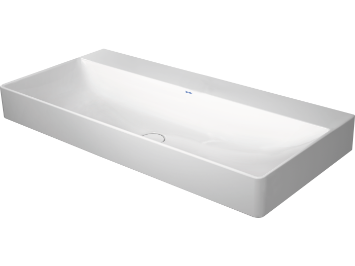 На изображении товар Раковина Duravit DuraSquare для мебели, 1000х470 мм, без перелива, без отверстия под смеситель, цвет белый от официального представителя в Москве