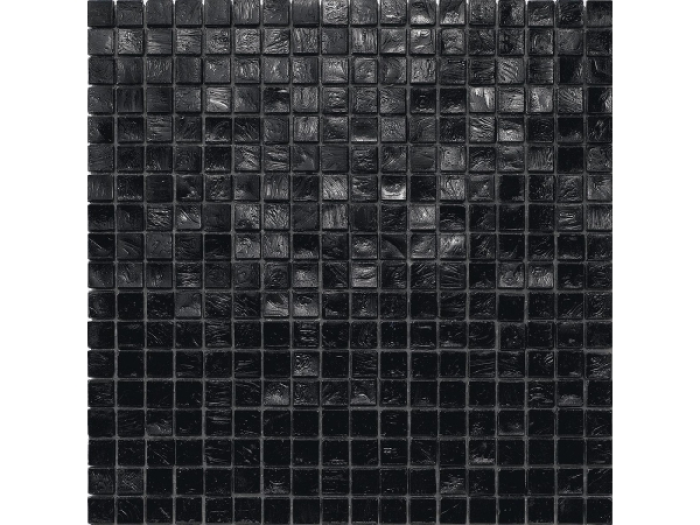На изображении товар Sicis Стеклянная мозаика Waterglass Black chips size 10х10 mm sheet size 295x295 mm от официального представителя в Москве