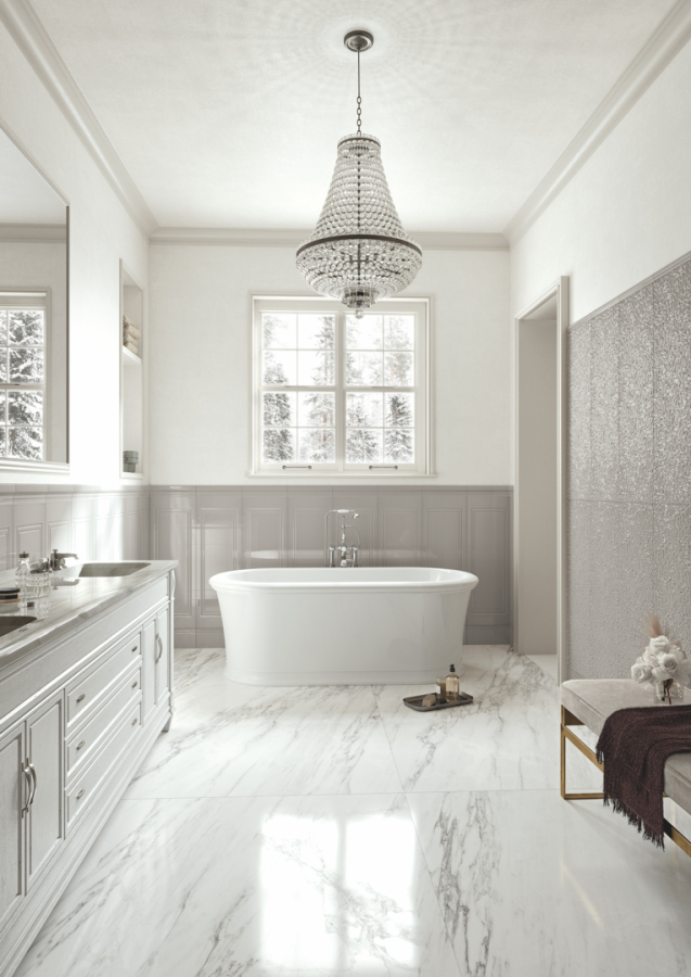 CERAMICHE GRAZIA Керамическая плитка ELEGANCE DECORO 35X102 SNOW MATT - изображение 1