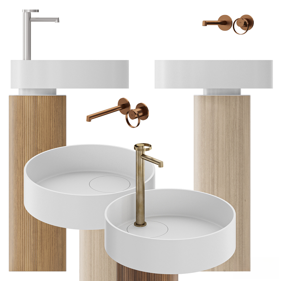 Смеситель для раковины Gessi Anello, высокий, с коротким изливом, донным клапаном, цвет Brushed Brass PVD - изображение 3