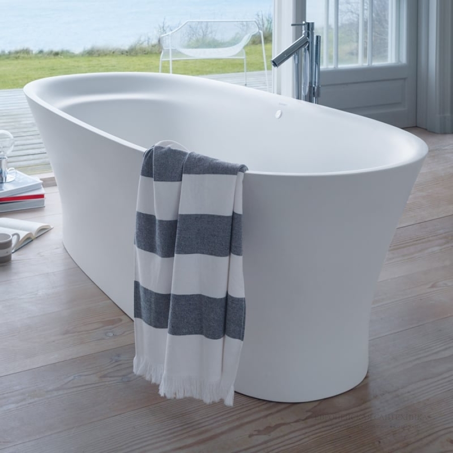 Ванна Duravit Cape Cod отдельно стоящая, 1855 x 885 мм, из  DuraSolid A, цвет белый - изображение 11