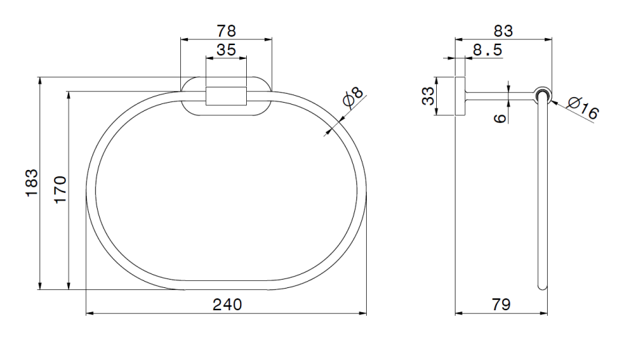 Полотенцедержатель Newform Round accessories, кольцо, 240x170h мм, цвет PVD Glossy Gold - изображение 1