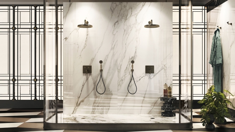 Шланговое подсоединение Gessi Venti20, с держателем ручной лейки и выводом воды, цвет Brushed Brass PVD - изображение 1
