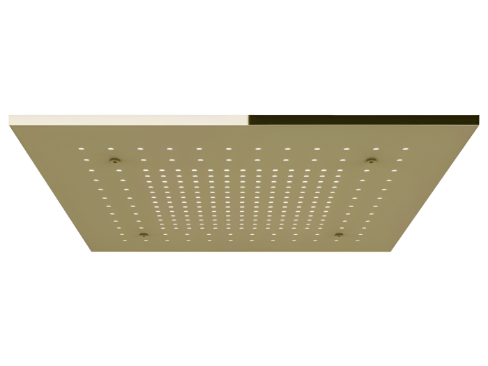 На изображении товар Накладная панель Gessi Afilo, функция тропический ливень, внешняя часть, 500x500 мм, цвет brass PVD от официального представителя в Москве