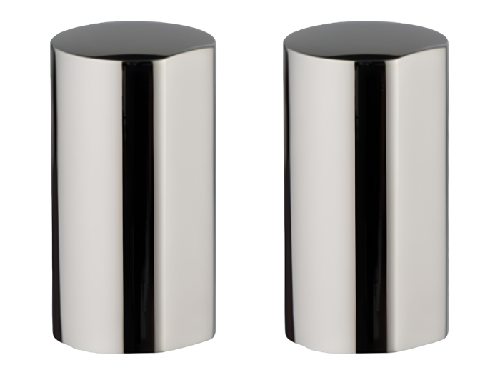 На изображении товар Ручки для смесителя S4 Carlo Frattini SO, на раковину, 2 штуки, на 3 отверстия, цвет брашированная шампань от официального представителя в Москве