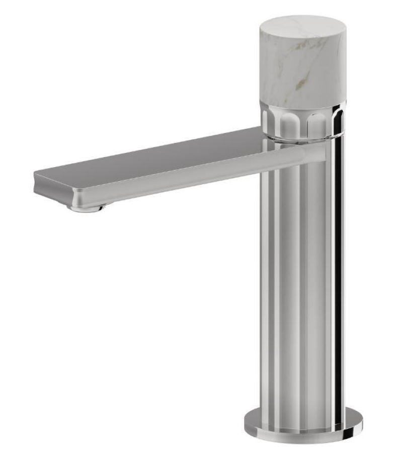 Смеситель для раковины Newform Ionika Allure, высота 196 мм, однорычажный, на 1 отверстие, без донного клапана, цвет PVD Br. Stainless Steel