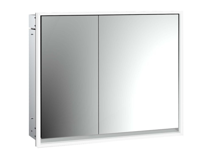 На изображении товар Зеркальный шкаф Emco Loft, встраиваемая модель, LED-подсветка, 2 двери  (широкая дверь справа), зеркальная задняя панель от официального представителя в Москве