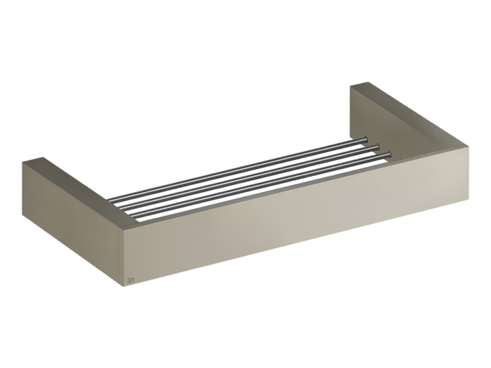 На изображении товар Полка Gessi Rettangolo, настенная, 300хh35 мм, цвет Finox Brushed Nickel от официального представителя в Москве