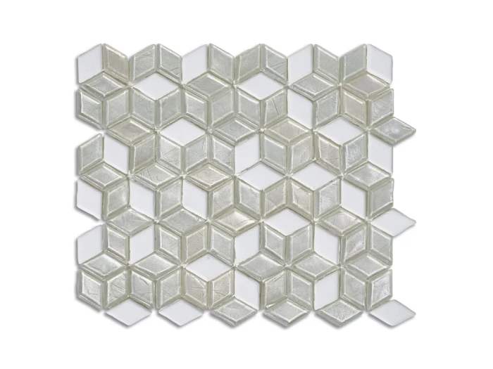 На изображении товар Sicis Стеклянная мозаика Diamond Blends ITEM H1 Sagittario Blend chips size 23х40 mm sheet size 229x272 mm от официального представителя в Москве