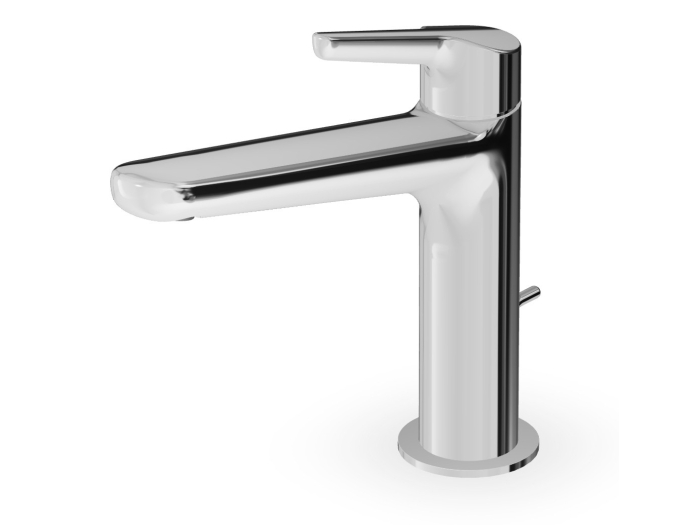 На изображении товар Смеситель для раковины Zucchetti Medameda, однорычажный, с удлиненным изливом, донный клапан, цвет хром от официального представителя в Москве