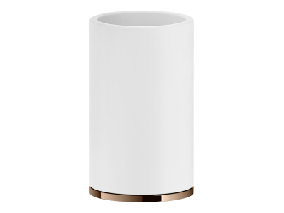 Стакан Gessi Inciso, настольный, ⌀75х127 мм, цвет White/Copper PVD