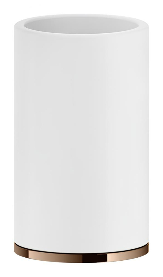 Стакан Gessi Inciso, настольный, ⌀75х127 мм, цвет White/Copper PVD