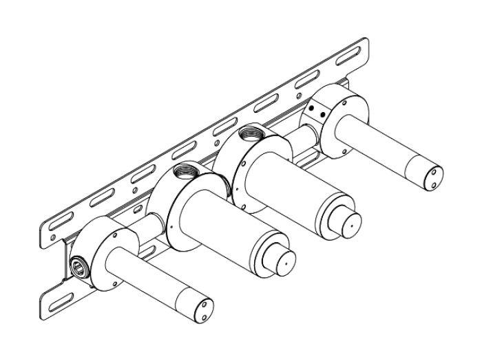 На изображении товар Скрытая часть CeaDesign Built-In Parts, для настенного комплекта из 2 прогрессивных смесителей для ванны с ручным душем, PTR 05 от официального представителя в Москве
