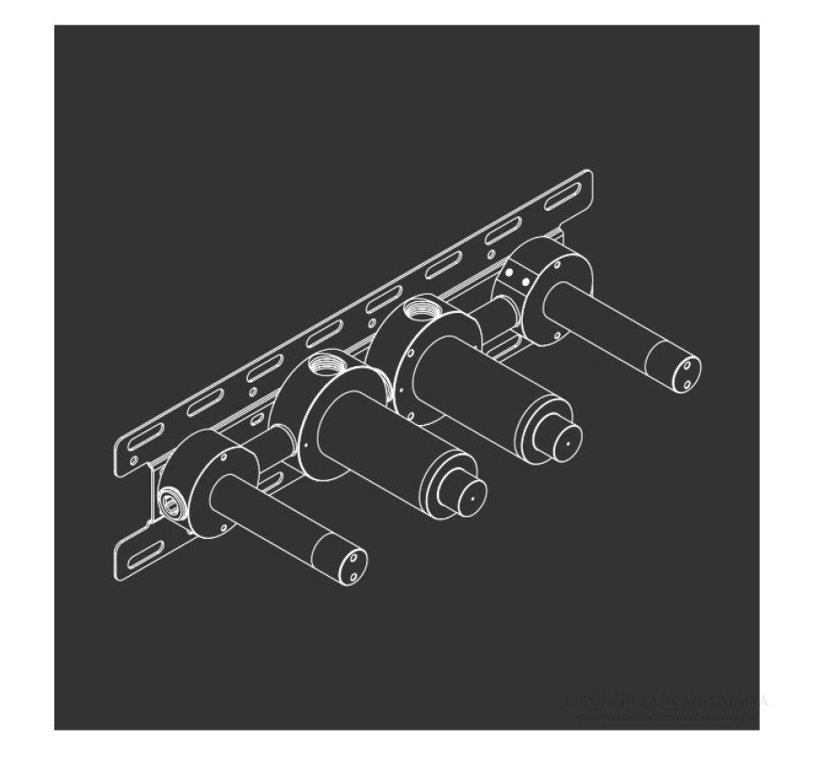 Скрытая часть CeaDesign BUILT-IN PARTS для настенного комплекта из 2 прогрессивных смесителей для ванны с ручным душем, PTR 05