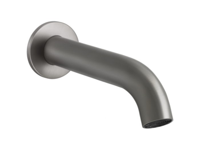 На изображении товар Излив для ванны Gessi 316, настенный, цвет Steel Brushed от официального представителя в Москве