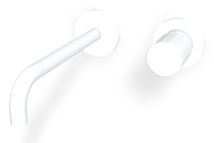 Смеситель для раковины Carlo Frattini Spillo Tech, ручка V Collection, с донным клапаном Click-Clack, излив 200 мм, внешняя часть, цвет белый матовый