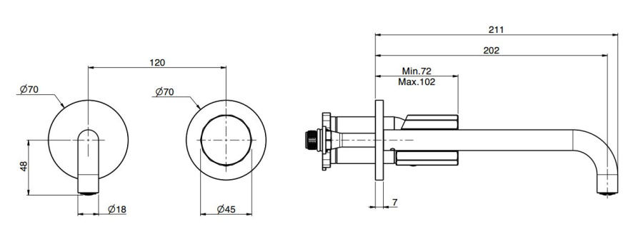 Смеситель для раковины Carlo Frattini Spillo Tech, ручка V Collection, с донным клапаном Click-Clack, излив 200 мм, внешняя часть, цвет белый матовый - изображение 3
