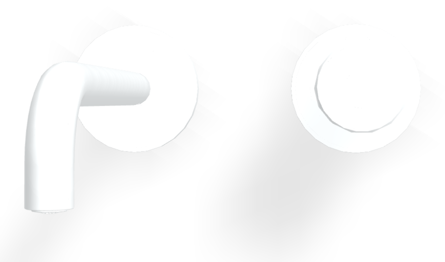 Смеситель для раковины Carlo Frattini Spillo Tech, ручка V Collection, с донным клапаном Click-Clack, излив 200 мм, внешняя часть, цвет белый матовый - изображение 1