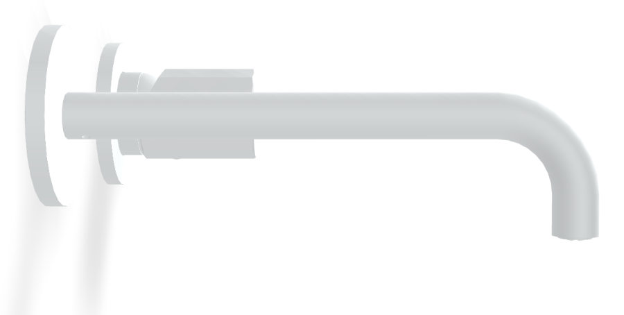 Смеситель для раковины Carlo Frattini Spillo Tech, ручка V Collection, с донным клапаном Click-Clack, излив 200 мм, внешняя часть, цвет белый матовый - изображение 2